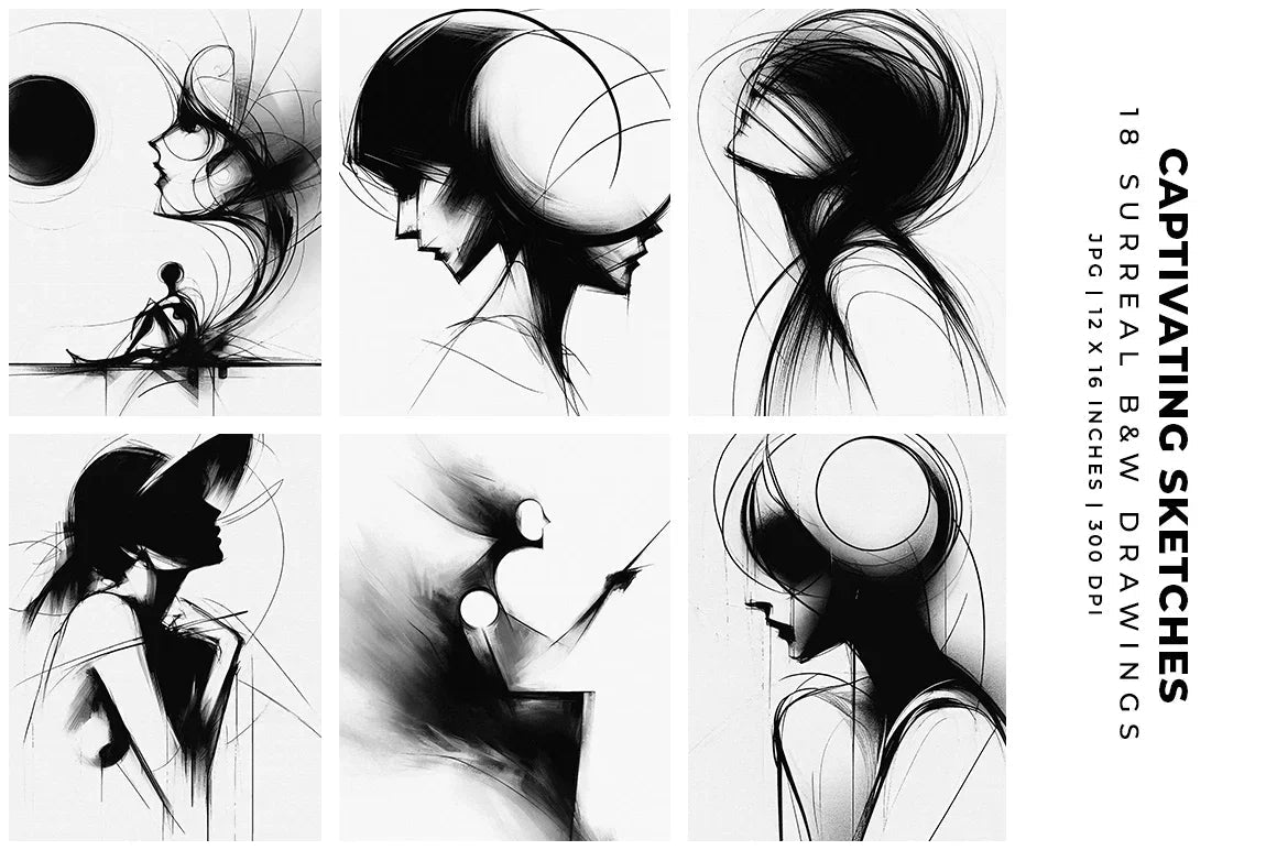Captivating Sketches - Wall Art - CraftNest - Digital Crafting and Art