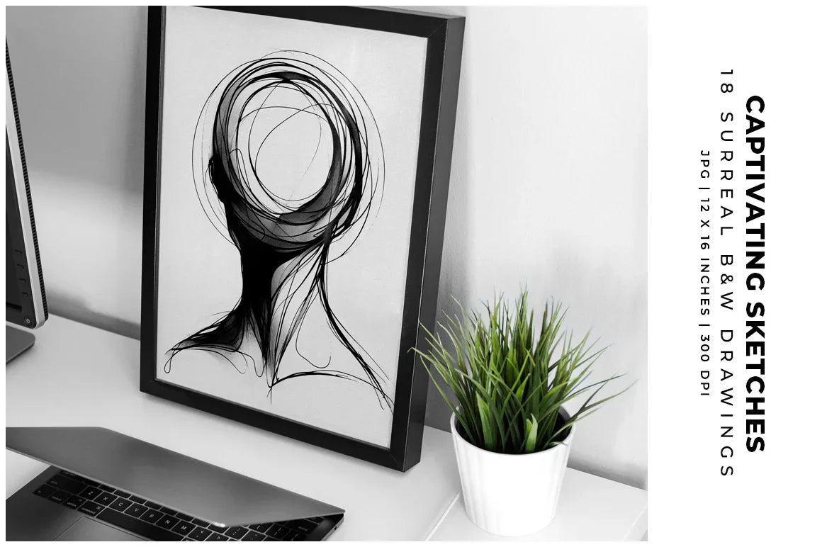 Captivating Sketches - Wall Art - CraftNest - Digital Crafting and Art