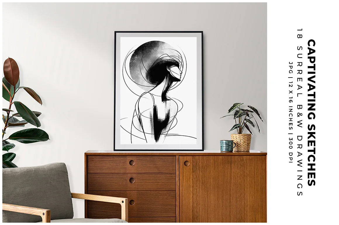 Captivating Sketches - Wall Art - CraftNest - Digital Crafting and Art