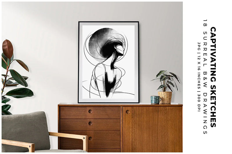 Captivating Sketches - Wall Art - CraftNest - Digital Crafting and Art