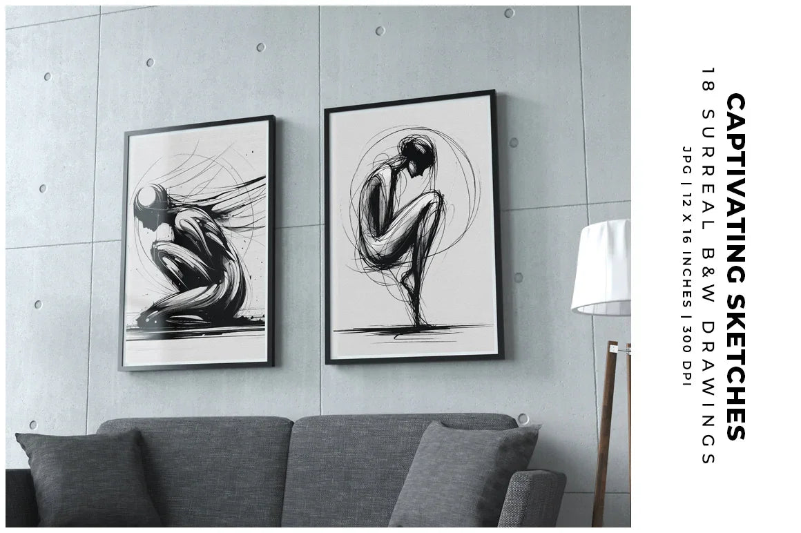 Captivating Sketches - Wall Art - CraftNest - Digital Crafting and Art