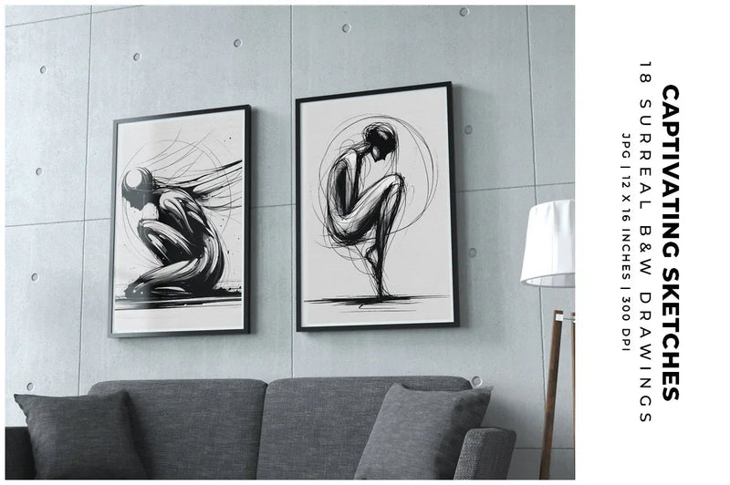 Captivating Sketches - Wall Art - CraftNest - Digital Crafting and Art