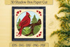 Cardinal Bird 3D Layered Paper Cut Clipart Bundle