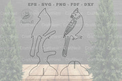 Cardinal Bird Laser Cut Home Decor SVG Bundle - CraftNest - Digital Crafting and Art