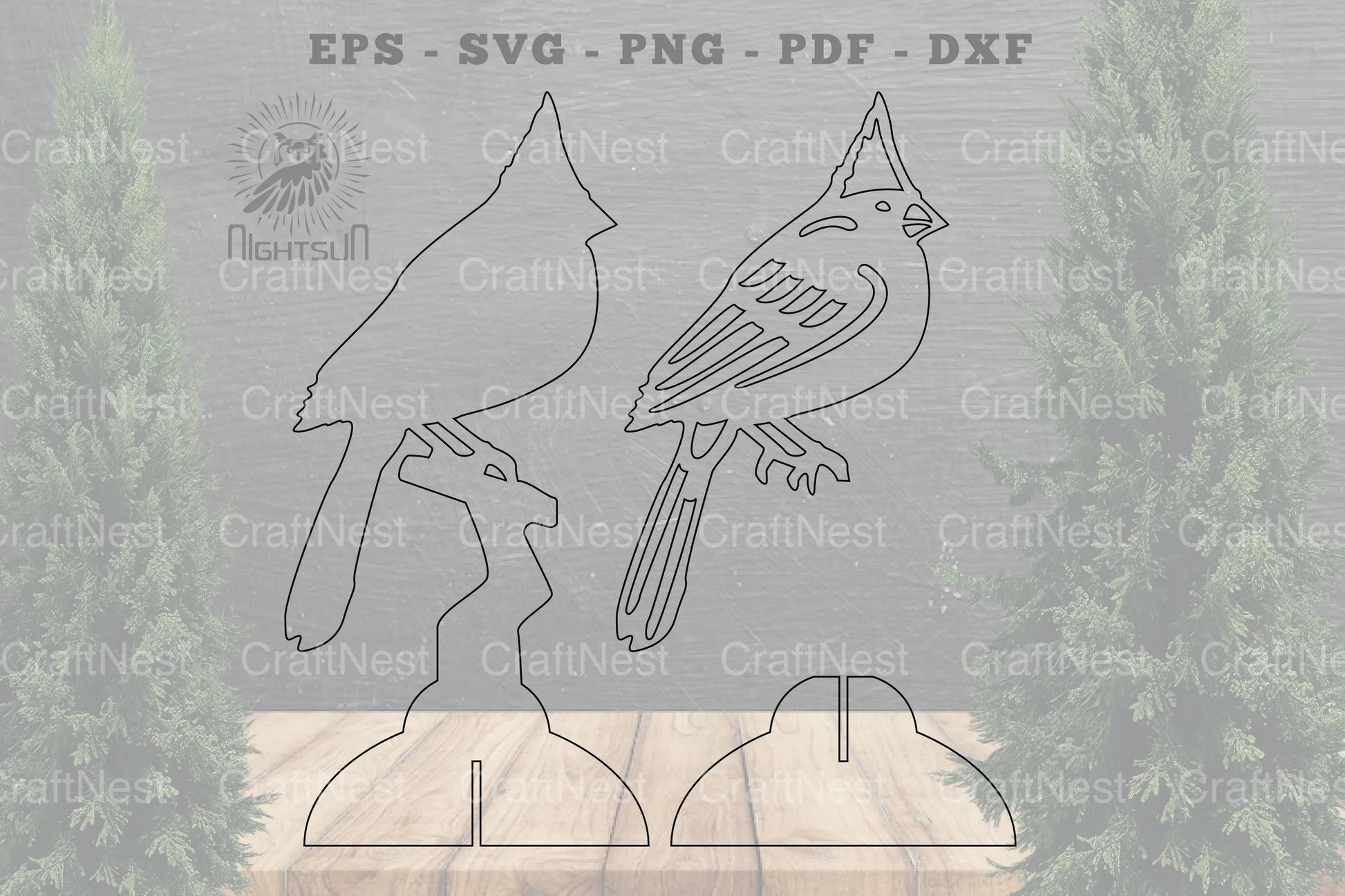 Cardinal Bird Laser Cut Home Decor Clipart Bundle - CraftNest - Digital Crafting and Art