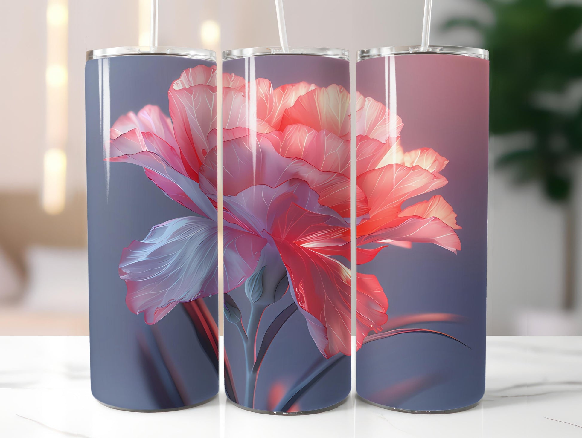 Carnations Flowers Tumbler Wrap - CraftNest - Digital Crafting and Art