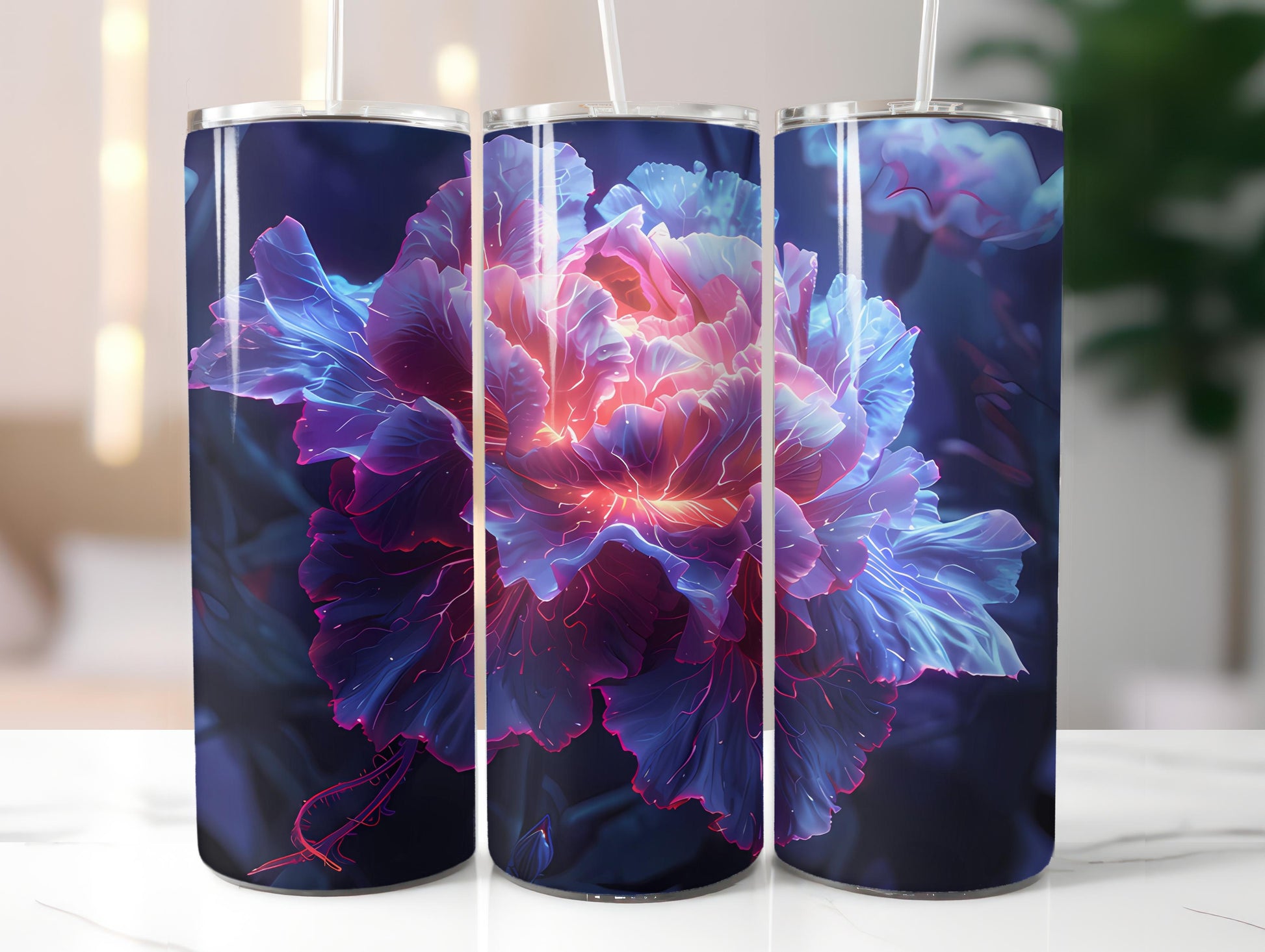 Carnations Flowers Tumbler Wrap - CraftNest - Digital Crafting and Art