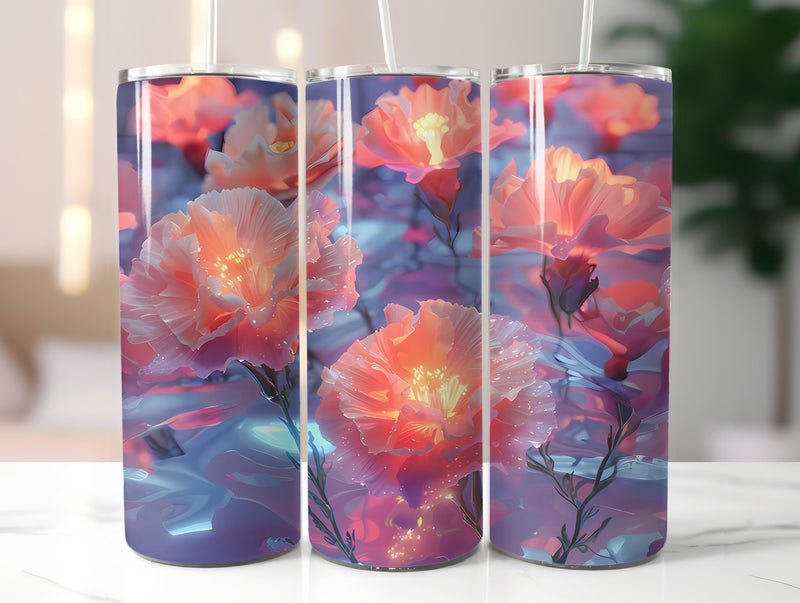 Carnations Flowers Tumbler Wrap - CraftNest - Digital Crafting and Art