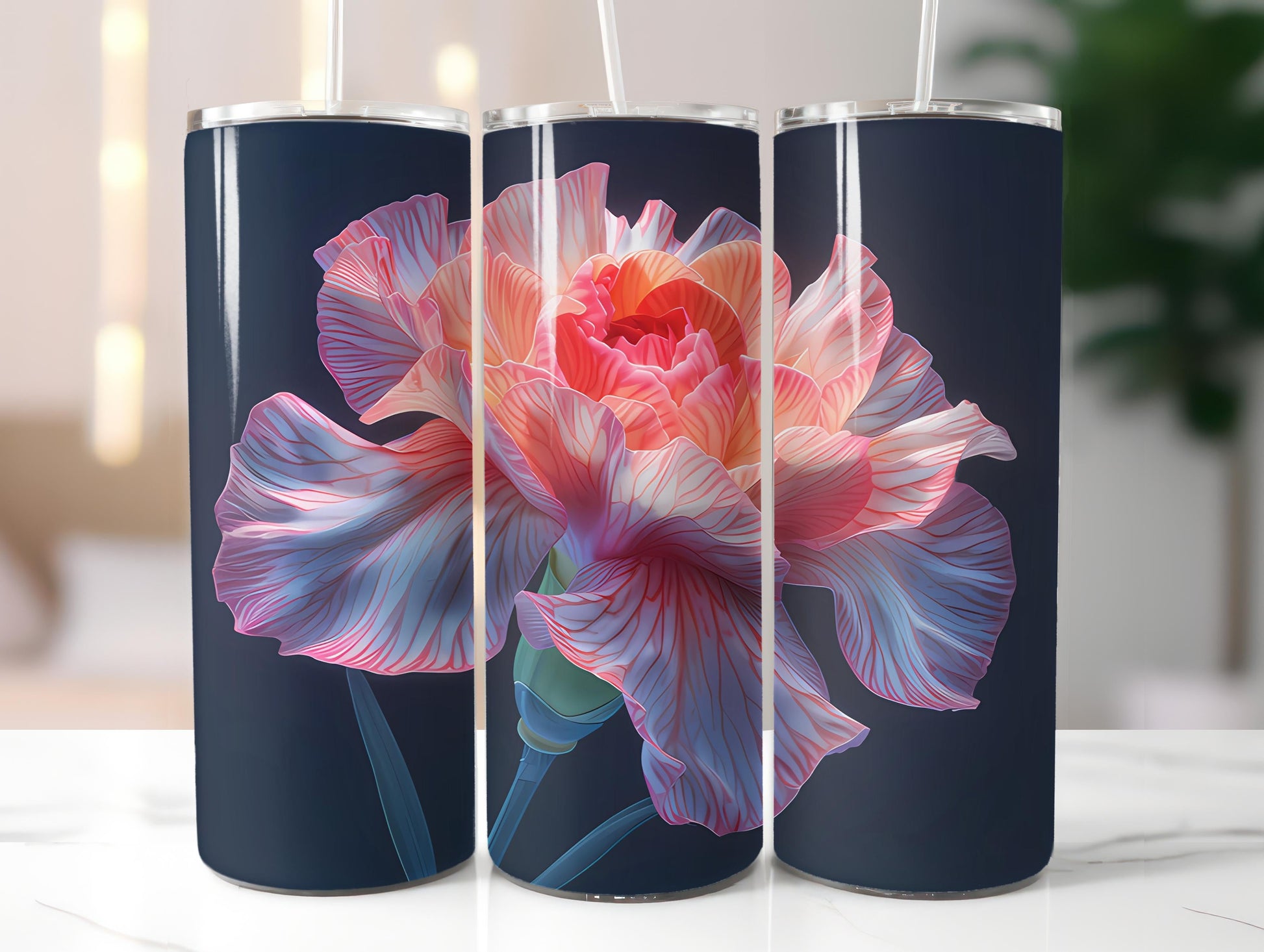 Carnations Flowers Tumbler Wrap - CraftNest - Digital Crafting and Art