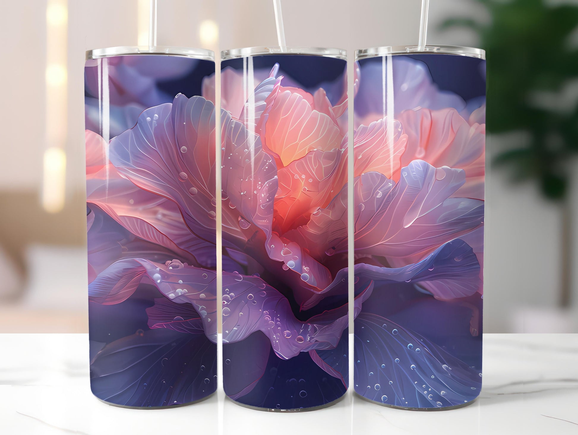 Carnations Flowers Tumbler Wrap - CraftNest - Digital Crafting and Art