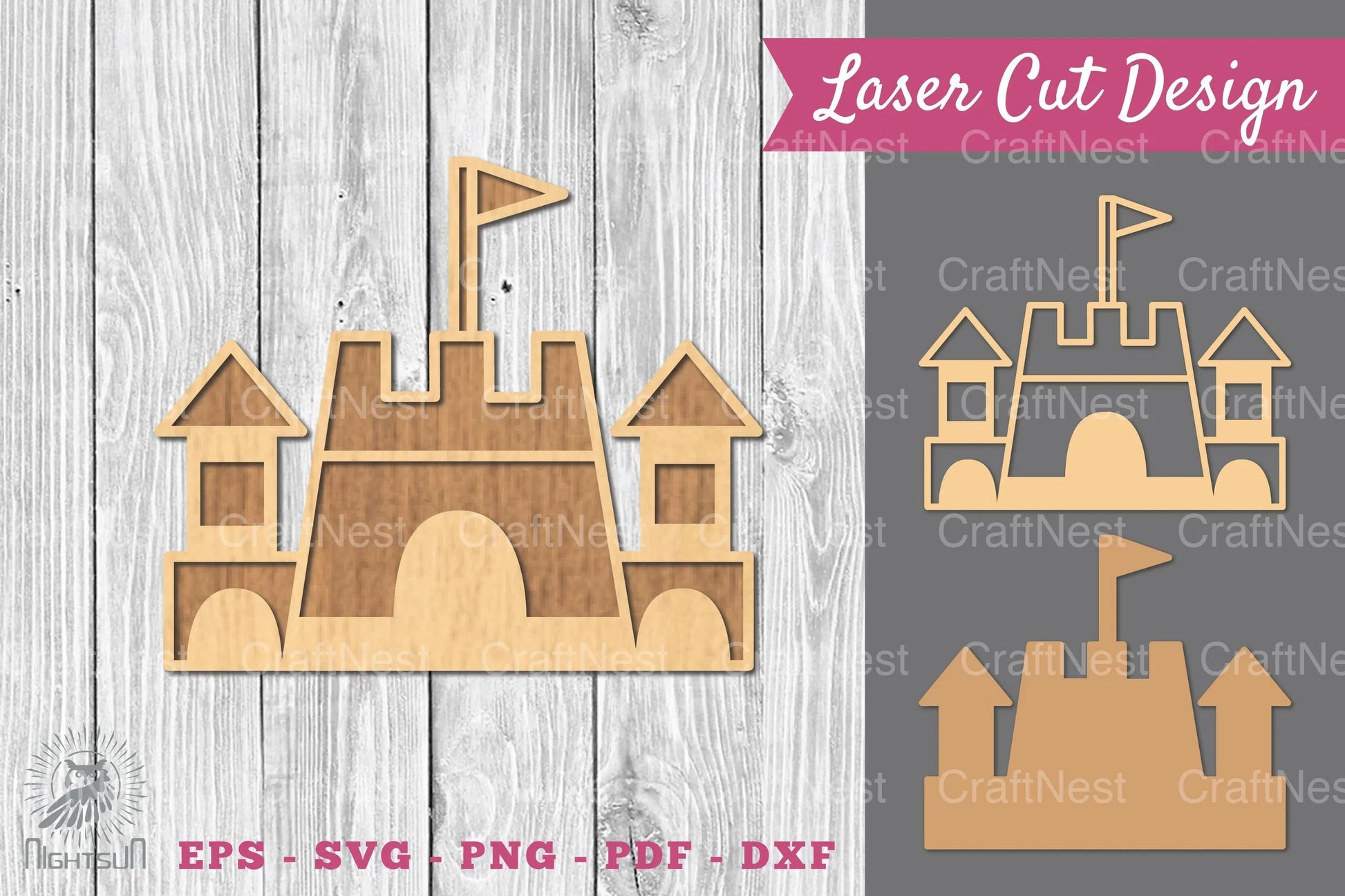 Castle Laser Cut Decoration SVG Bundle - CraftNest - Digital Crafting and Art