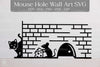 Cat and Mouse Hole Wall Art Clipart Bundle