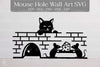 Cat and Mouse Hole Wall Art Sticker Clipart Bundle
