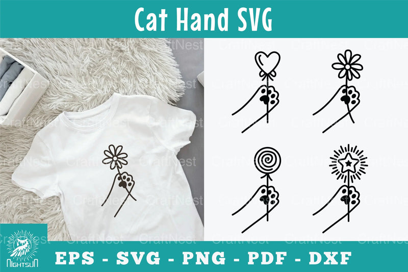 Cat Paw Silhouette Clipart Bundle - CraftNest - Digital Crafting and Art