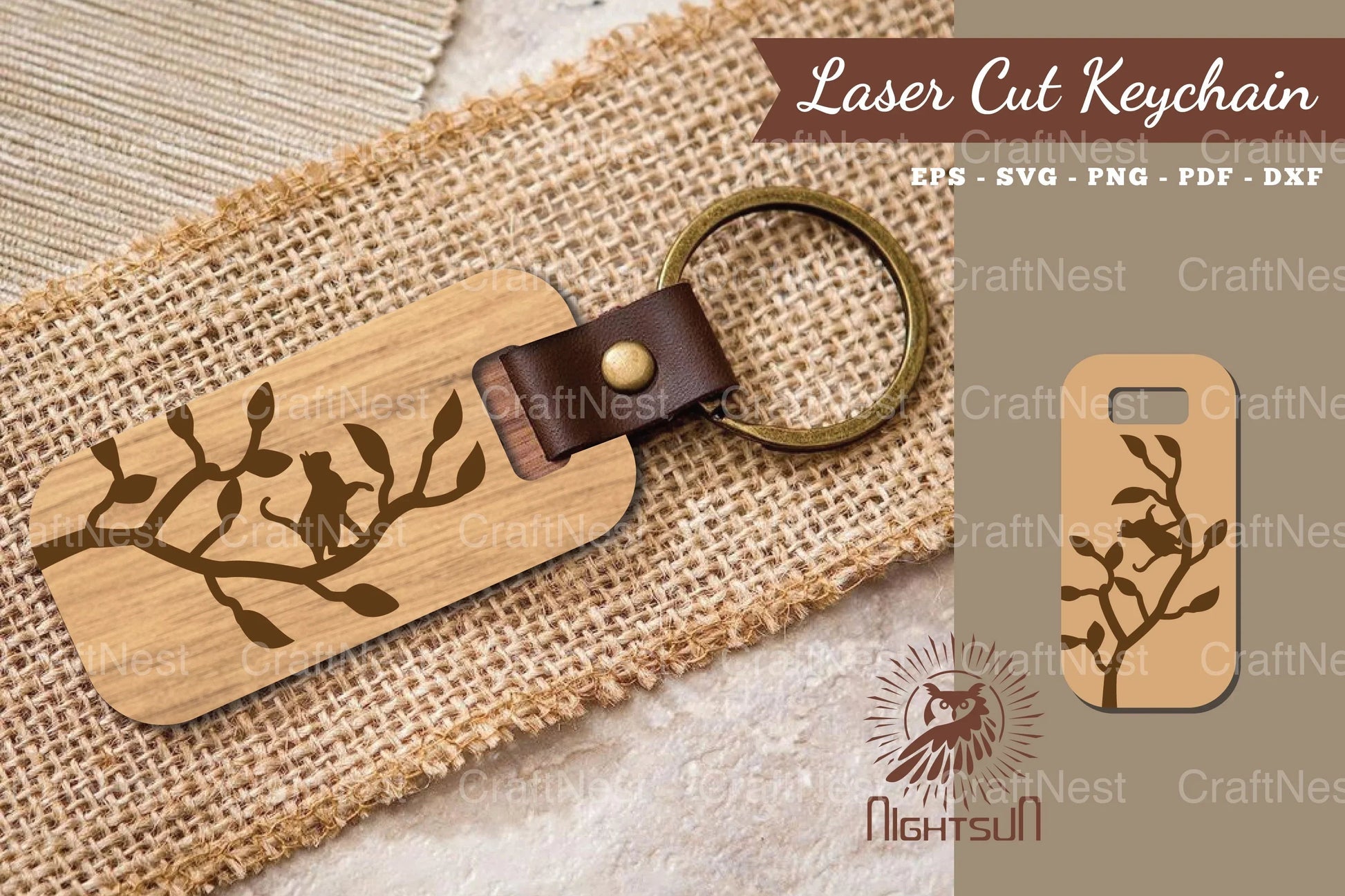 Cat Laser Cut Keychain SVG Bundle - CraftNest - Digital Crafting and Art