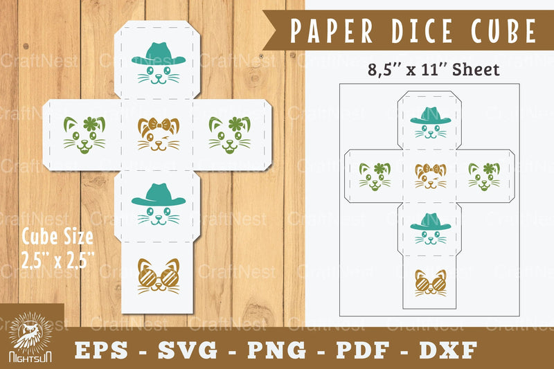 Cat Paper Dice Cube Printable Clipart Bundle - CraftNest - Digital Crafting and Art
