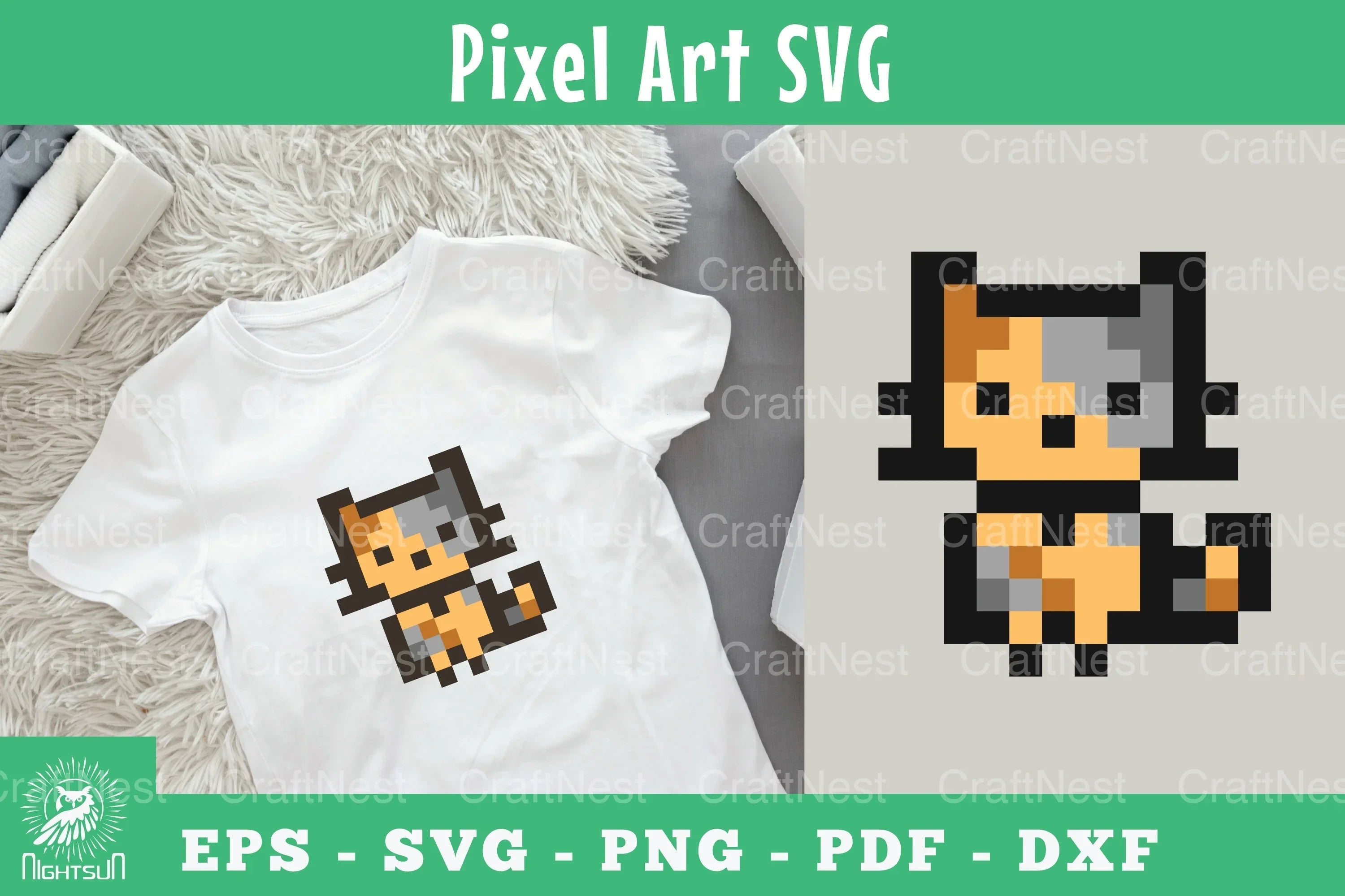 Cat Pixel Art Clipart Bundle - CraftNest - Digital Crafting and Art