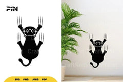 Cat Silhouette Scratching Wall SVG Bundle - CraftNest - Digital Crafting and Art