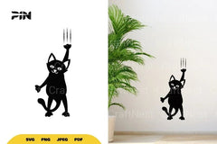 Cat Silhouette Scratching Wall SVG Bundle - CraftNest - Digital Crafting and Art