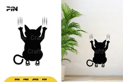 Cat Silhouette Scratching Wall SVG Bundle - CraftNest - Digital Crafting and Art