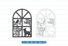Cat and Bird Window Scene Laser Cut SVG Bundle
