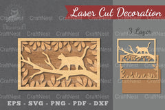 Cat in Tree Laser Cut Home Decor Clipart Bundle - CraftNest - Digital Crafting and Art