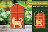 Cat in the Window Laser Cut Decoration Clipart