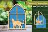 Cat in the Window Laser Cut Decoration Clipart Bundle
