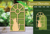Cat in the Window Laser Cut Decoration Clipart Bundle