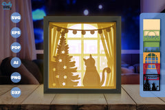Cat on Window with City View Papercut SVG Bundle - CraftNest - Digital Crafting and Art