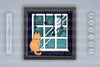 Winter Cat on Window Papercut SVG Bundle