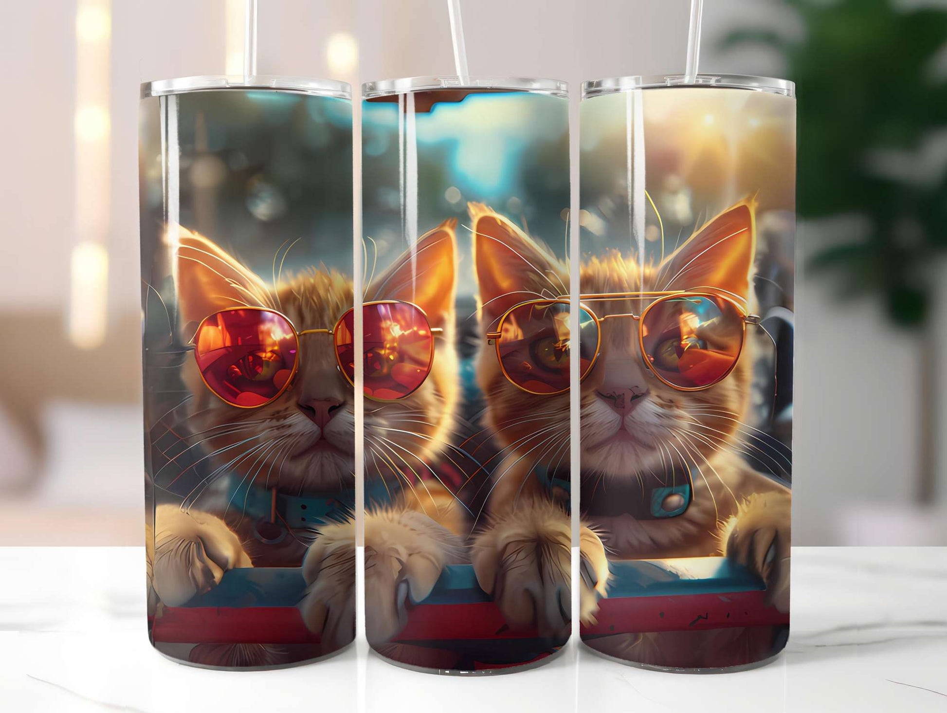 Cats Summer 1 Tumbler Wrap - CraftNest - Digital Crafting and Art