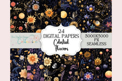 Celestial Boho Garden Floral Patterns - CraftNest - Digital Crafting and Art