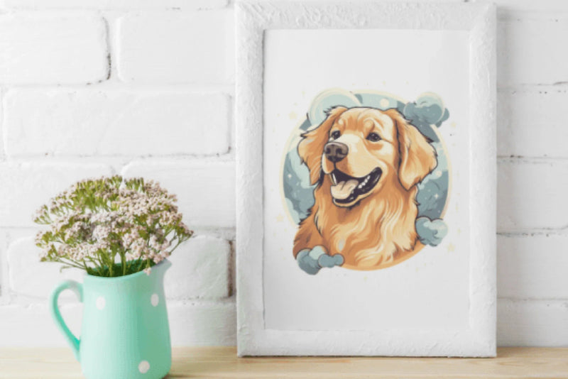 Charming Golden Retriever Moon Theme Clipart Bundle - CraftNest - Digital Crafting and Art