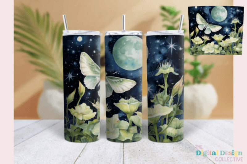 Luna Moth Tumbler Wrap Bundle - CraftNest - Digital Crafting and Art