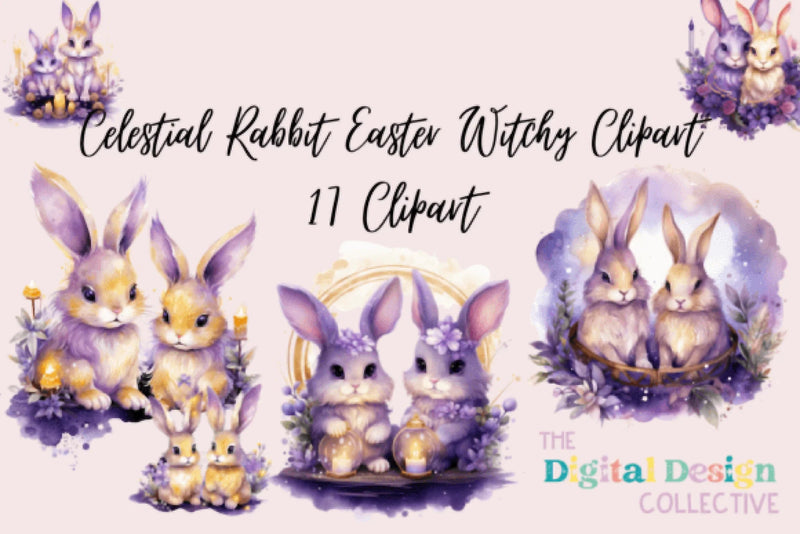 Celestial Rabbit Easter Witchy Clipart Bundle - CraftNest - Digital Crafting and Art