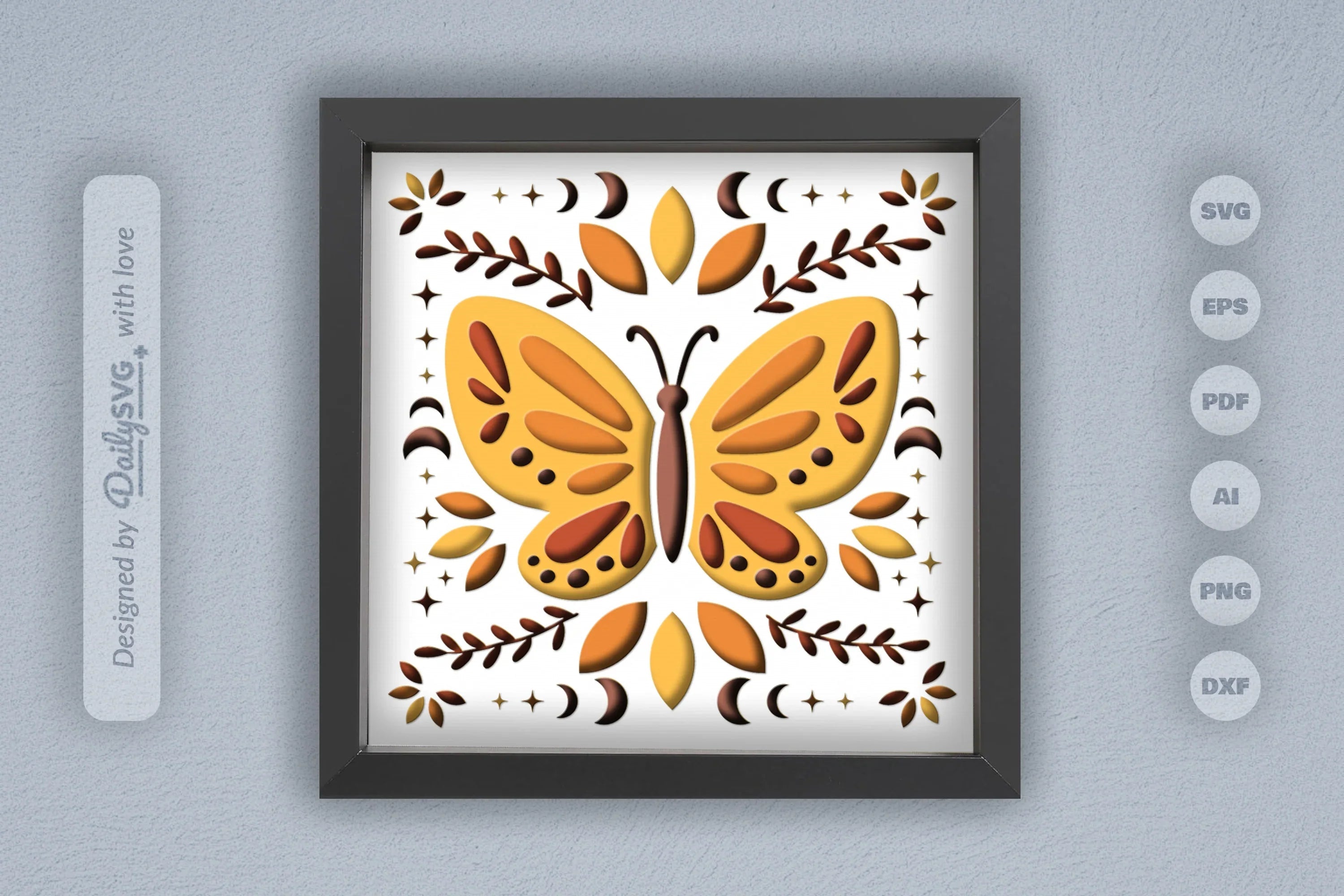 Celestial Butterfly Folk Art Papercut SVG Bundle - CraftNest - Digital Crafting and Art