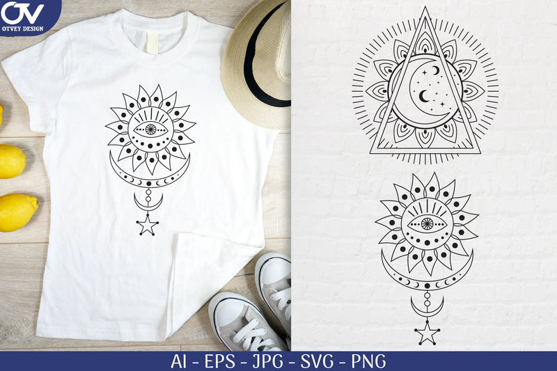 Celestial Illustration SVG Bundle 3 - CraftNest - Digital Crafting and Art