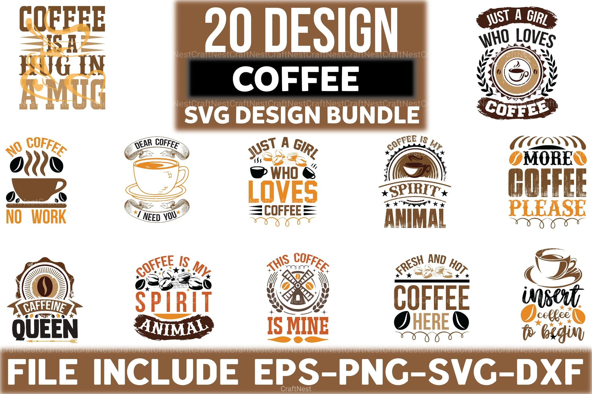 Coffee T Shirt Design 20 Bundle - CraftNest - Digital Crafting and Art