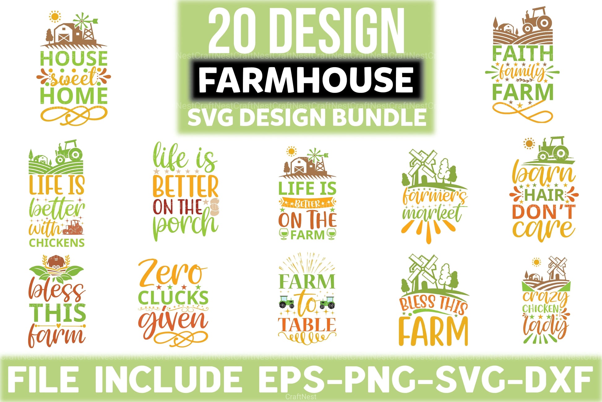 Farmhouse Design Bundle - CraftNest - Digital Crafting and Art