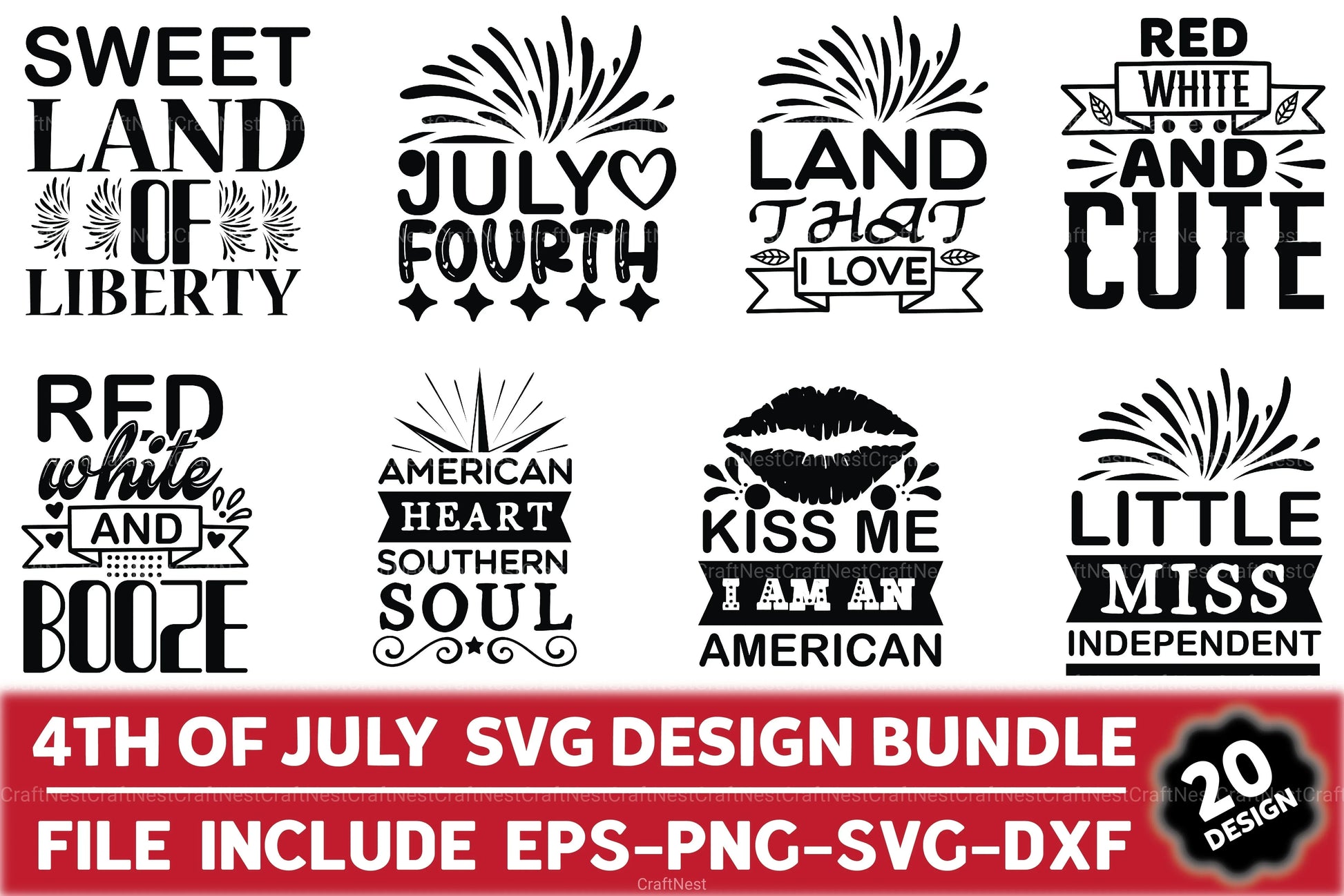 4th of July Design Bundle - CraftNest - Digital Crafting and Art