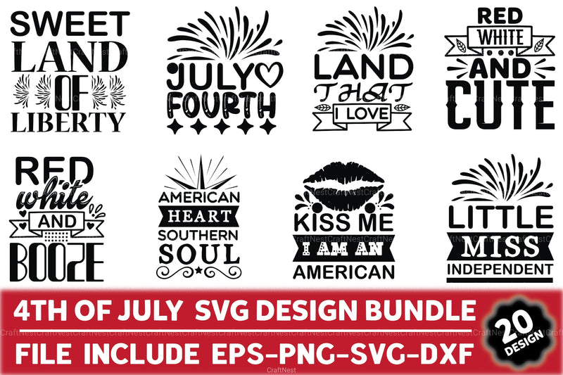 4th of July Design Bundle - CraftNest - Digital Crafting and Art