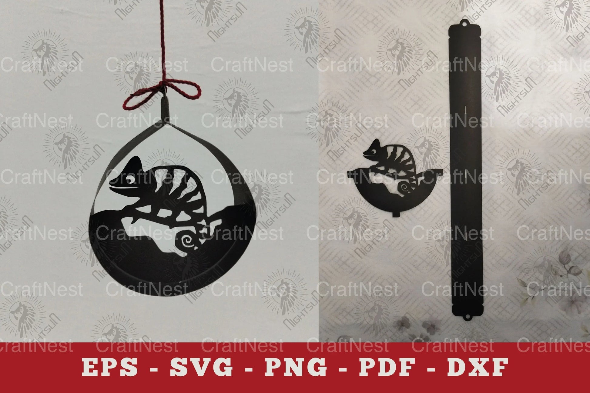 Chameleon Papercut Ornament Clipart Bundle - CraftNest - Digital Crafting and Art
