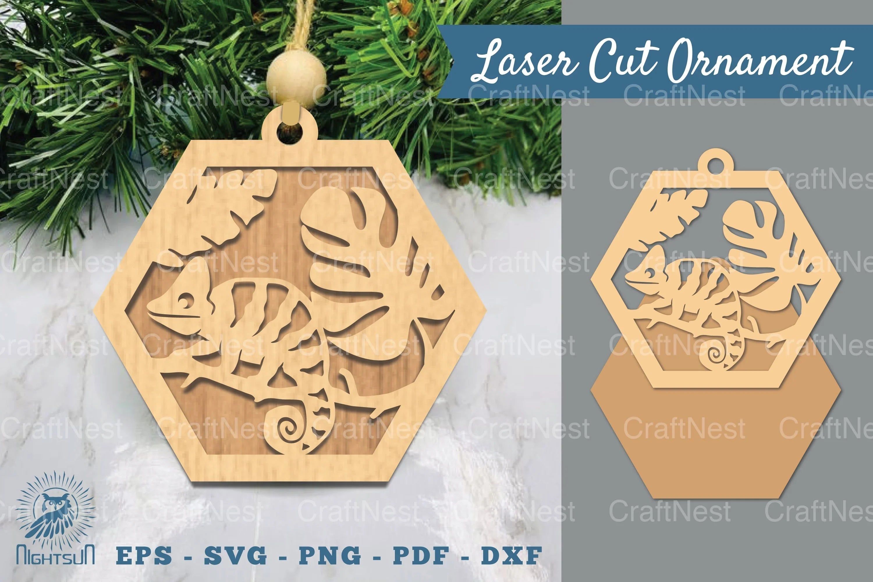Chameleon in Forest Laser Cut Ornament Clipart Bundle - CraftNest - Digital Crafting and Art