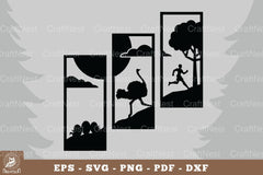 Chased by an Ostrich Home Decor Clipart Bundle - CraftNest - Digital Crafting and Art