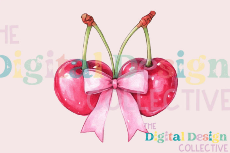 Valentine's Day Coquette Bow Cherry Design Clipart Bundle - CraftNest - Digital Crafting and Art