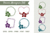 Cherry Blossom Flower Monogram Clipart Bundle