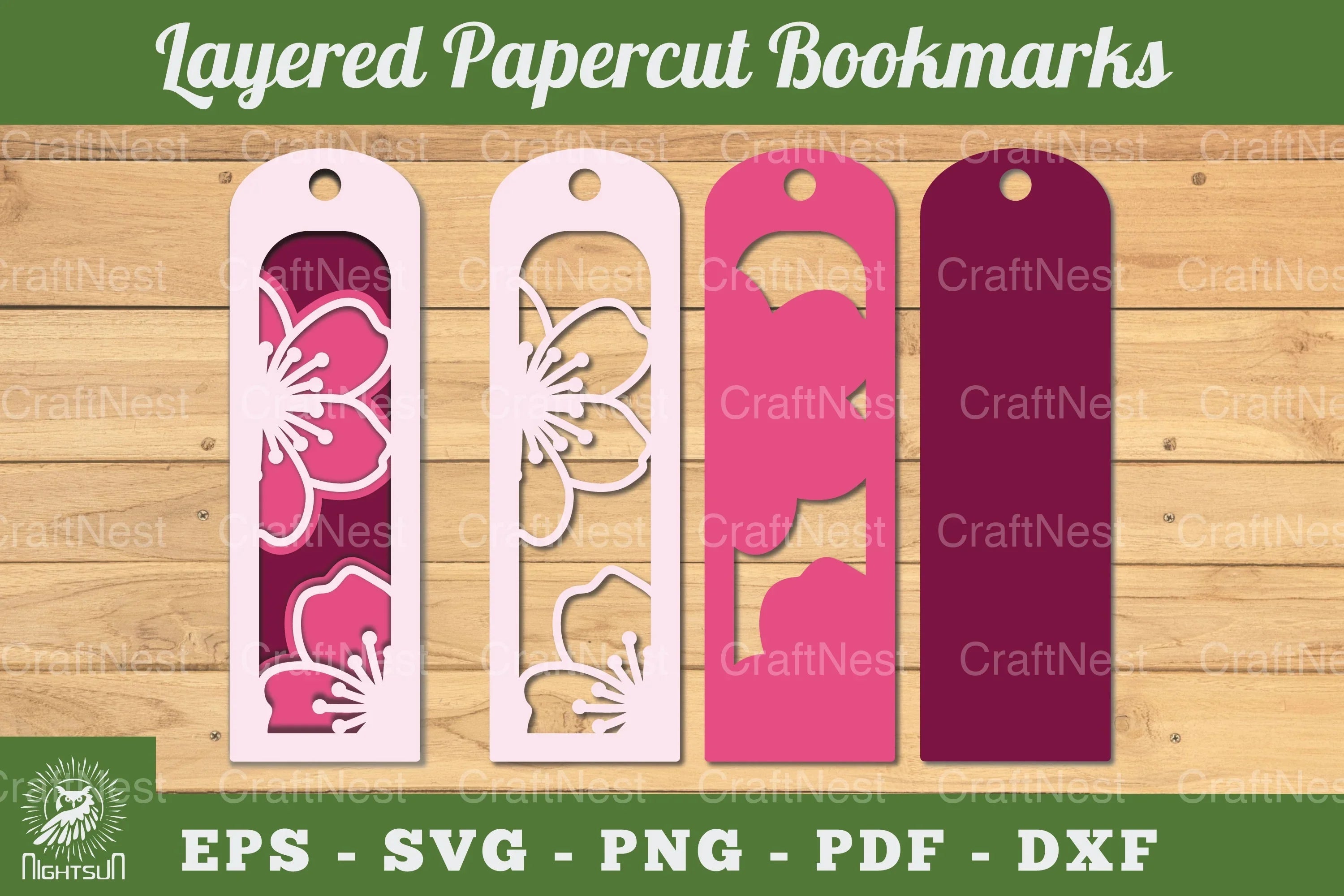 Cherry Blossom Flowers Bookmark Clipart Bundle - CraftNest - Digital Crafting and Art