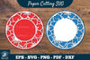 Cherry Blossom Flowers Papercut Circle Clipart Bundle