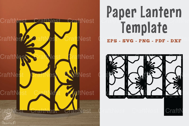Cherry Blossom Papercut Lantern Template Bundle - CraftNest - Digital Crafting and Art